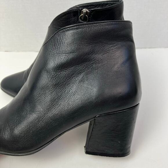 Bueno Sofie Black Leather Heeled Ankle Booties Dress Booties Careerwear Sz 37 - Picture 3 of 16